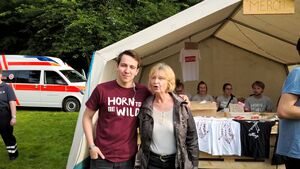 v.l. Leiter des Organisationsteams Lennart Siebels mit stellvertr. Beiratssprecherin C. Hanke